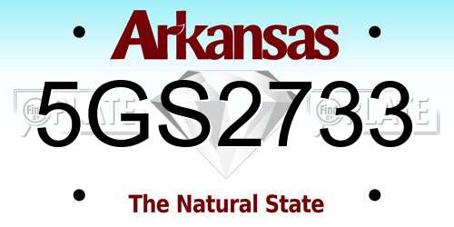 5GS2733 Arkansas License Plate