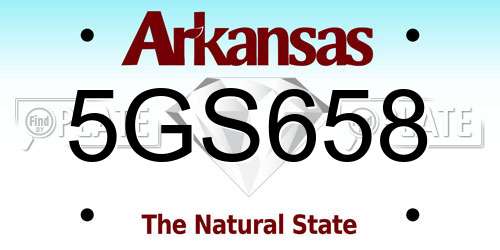 5GS658 Arkansas License Plate