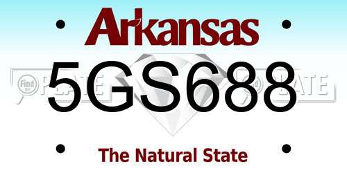 5GS688 Arkansas License Plate