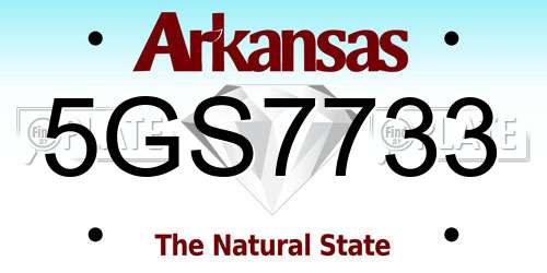 5GS7733 Arkansas License Plate