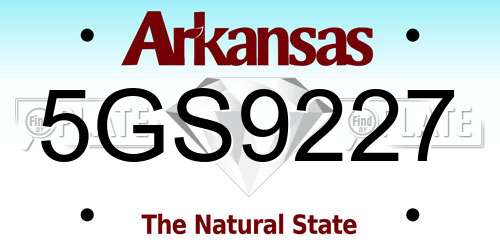 5GS9227 Arkansas License Plate