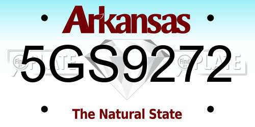 5GS9272 Arkansas License Plate