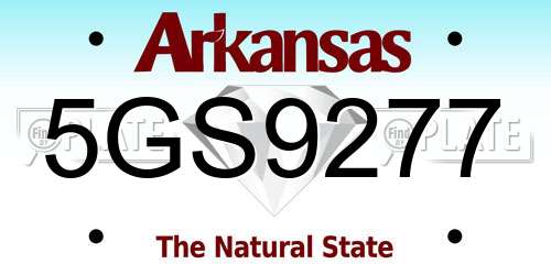 5GS9277 Arkansas License Plate