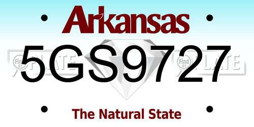5GS9727 Arkansas License Plate
