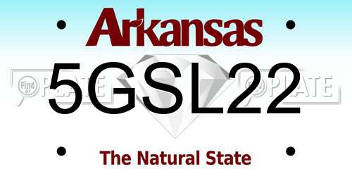 5GSL22 Arkansas License Plate