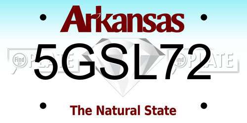 5GSL72 Arkansas License Plate