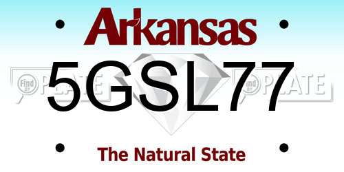 5GSL77 Arkansas License Plate