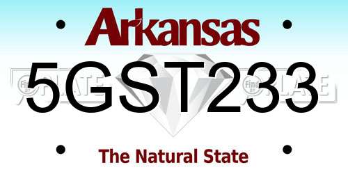 5GST233 Arkansas License Plate