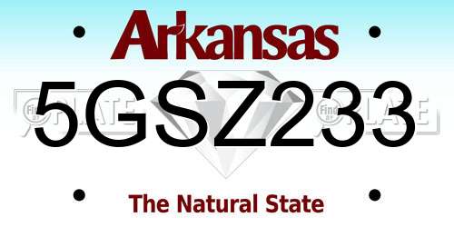 5GSZ233 Arkansas License Plate