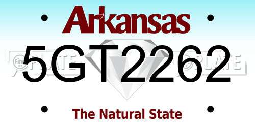 5GT2262 Arkansas License Plate