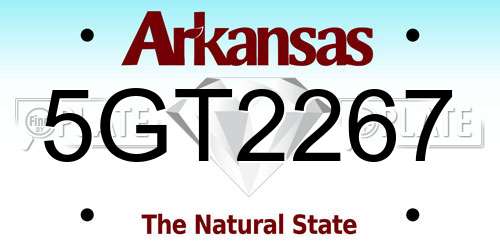 5GT2267 Arkansas License Plate