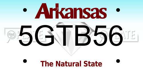 5GTB56 Arkansas License Plate