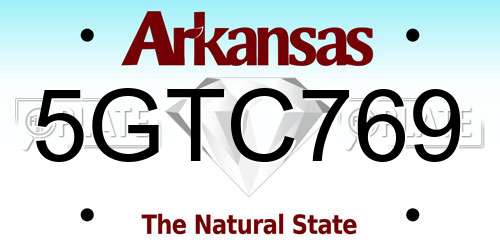 5GTC769 Arkansas License Plate