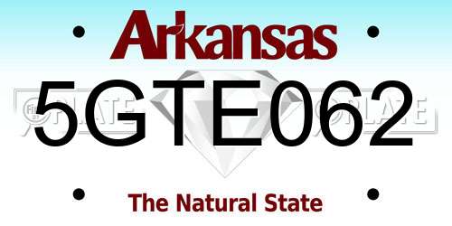 5GTE062 Arkansas License Plate