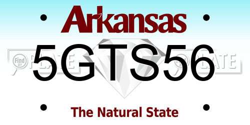 5GTS56 Arkansas License Plate