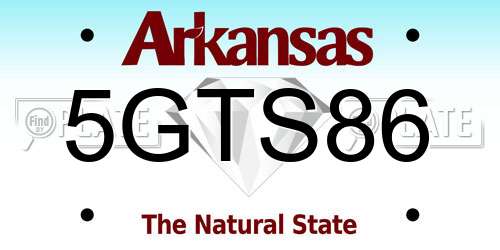 5GTS86 Arkansas License Plate
