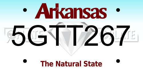 5GTT267 Arkansas License Plate