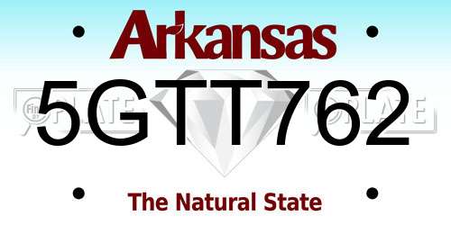 5GTT762 Arkansas License Plate