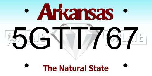 5GTT767 Arkansas License Plate