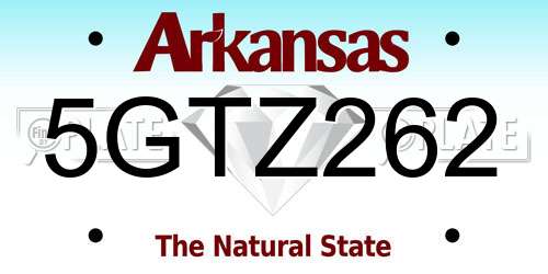 5GTZ262 Arkansas License Plate