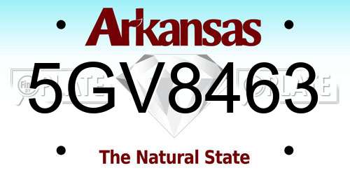5GV8463 Arkansas License Plate