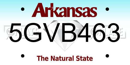 5GVB463 Arkansas License Plate
