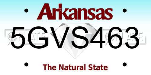 5GVS463 Arkansas License Plate