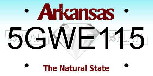 5GWE115 Arkansas License Plate