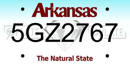 5GZ2767 Arkansas License Plate