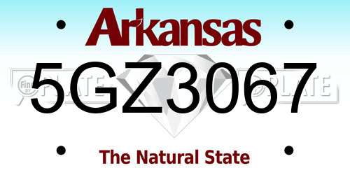 5GZ3067 Arkansas License Plate