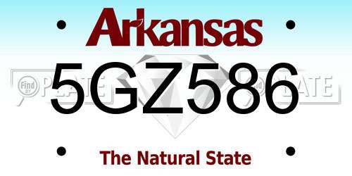 5GZ586 Arkansas License Plate
