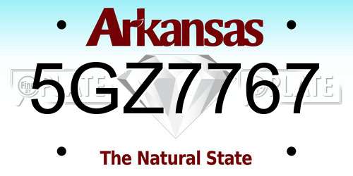 5GZ7767 Arkansas License Plate