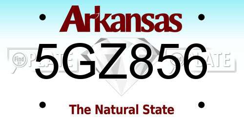 5GZ856 Arkansas License Plate