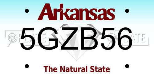5GZB56 Arkansas License Plate