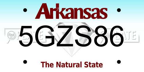5GZS86 Arkansas License Plate