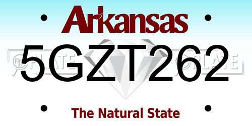 5GZT262 Arkansas License Plate