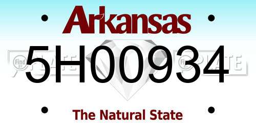 5H00934 Arkansas License Plate