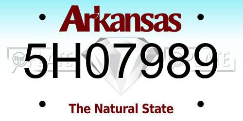 5H07989 Arkansas License Plate