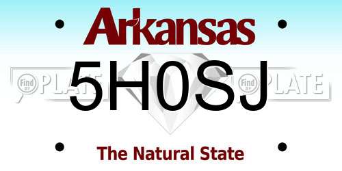 5H0SJ Arkansas License Plate