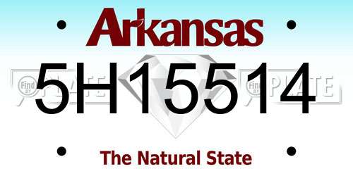 5H15514 Arkansas License Plate