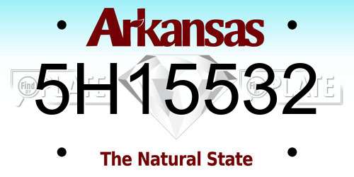5H15532 Arkansas License Plate