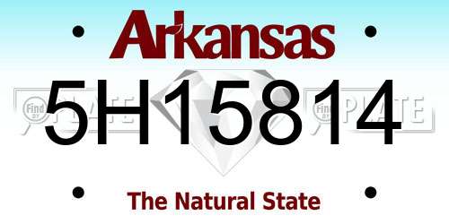 5H15814 Arkansas License Plate