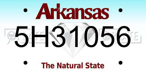 5H31056 Arkansas License Plate
