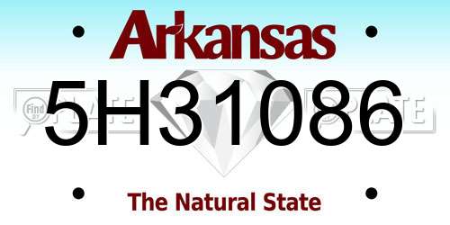 5H31086 Arkansas License Plate