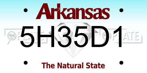 5H35D1 Arkansas License Plate