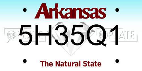 5H35Q1 Arkansas License Plate