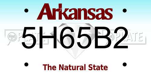 5H65B2 Arkansas License Plate