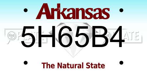 5H65B4 Arkansas License Plate