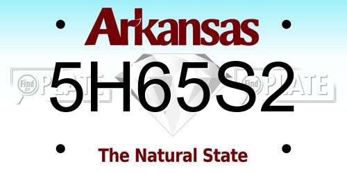 5H65S2 Arkansas License Plate
