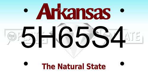 5H65S4 Arkansas License Plate